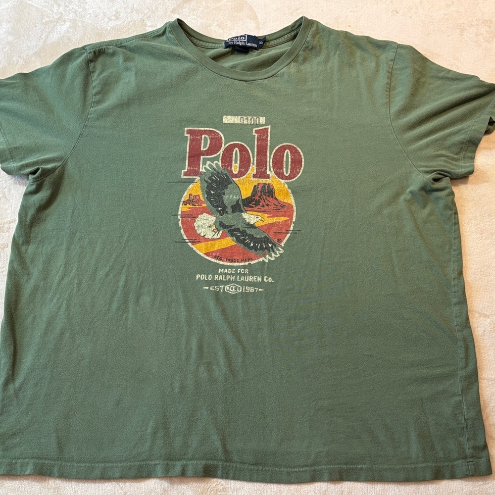 Polo Ralph Lauren Eagle National Park T Shirt Mens size XXL Vintage Print Y2K
